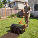 24 Inch Compost Spreader Peat Moss Spreader Roller with Height-Adjustable T-Shaped Handle