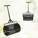 24 Inch Compost Spreader Peat Moss Spreader Roller with Height-Adjustable T-Shaped Handle