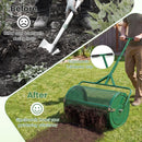 24 Inch Compost Spreader Peat Moss Spreader Roller with Height-Adjustable T-Shaped Handle