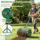 24 Inch Compost Spreader Peat Moss Spreader Roller with Height-Adjustable T-Shaped Handle