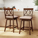 Counter Height Swivel Bar Stools with Upholstered Seat - Set of 2