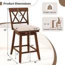Counter Height Swivel Bar Stools with Upholstered Seat - Set of 2