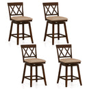 24 Inch Counter Height Barstools Set of 4 with Backrest and Upholstered Seat Cushion
