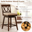 24 Inch Counter Height Barstools Set of 4 with Backrest and Upholstered Seat Cushion
