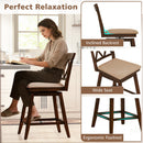 24 Inch Counter Height Barstools Set of 4 with Backrest and Upholstered Seat Cushion