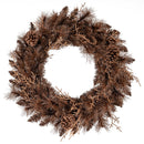 24 Inch Pre-lit Christmas Wreath with 105 Branch Tips and 35 Warm White LED Lights