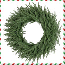 24 Inch Pre-lit Christmas Wreath with 108 Branch Tips and 35 Warm White LED Lights for Wall Window