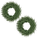 24 Inch Pre-lit Christmas Wreath with 108 Branch Tips and 35 Warm White LED Lights for Wall Window