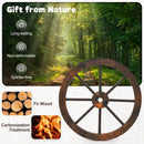 24 Inch Set of 4 Decorative Wooden Wagon Wheel Carbonized Solid Fir Wood