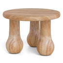 24" Small Solid Mahogany Wood Coffee Table with Thickened Top and Column Legs