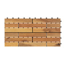 Acacia Wood Interlocking Deck Tiles - 12 Pieces, 24x12 Inch