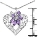 1.12 Carat Genuine Amethyst .925 Sterling Silver Pendant
