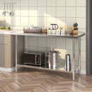 24 x 60 Inches Stainless Steel Kitchen Prep Work Table with Adjustable Undershelf