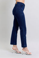 Judy Blue Full Size Hw Work Wear Knee Patch Straight Jeans Plus Size