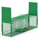 38in 2 Door Live Animal Cage Trap For Animals Under 18LBS Easy To Setup Humane Galvanized Iron Trap Cage For Raccoons Armadillos Groundhogs Muskrats O