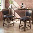 25/29 Inch Padded Bar Stools Set of 2 with Swivel Seat and Footrest