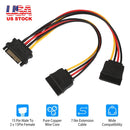 15 Pin Y Splitter Cable Adapter Male To Female Converter Cord for Hard Drive