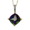 Treated Topaz Diamond Fashion Pendants 10KT Yellow Gold