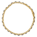 18K Yellow Gold 3/4 Cttw Diamond and 5 1/3 Cttw Oval Blue Sapphire Alternating Link Bracelet (G-H Color, VS1-VS2 Clarity) - 7.25" Inches