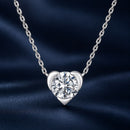 925 Sterling Silver White Gold Plated 1ct Moissanite 40+5cm Necklace for Women