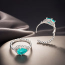 925 Sterling Silver Earrings with Pavé Setting and Transparent Glass