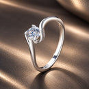 925 Sterling Silver 5mm Moissanite Ring for Women