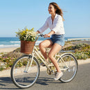 24/26 Inch Beach Cruiser Bike with Basket and Rear Rack