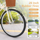 24/26 Inch Beach Cruiser Bike with Basket and Rear Rack