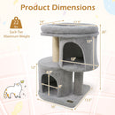 26 Inch Cat Tower with Large Padded Push Perch and Dual Condos