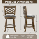 26 Inch Counter Height Bar Stools Set of 2 with Rubber Wood Frame