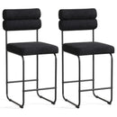26 Inch Counter Height Bar Stools Set of 2 with Metal Frame and Footrest
