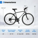26 Inch Mountain Bike Adjustable with 6-Speed and All-terrain Rubber Wheels