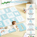 26 Pieces Interlocking ABC Play Mats with Detachable Letters