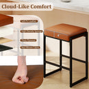 26 inch Bar Stools Set of 2 Counter Height Barstools with Faux Leather Upholstered Seat