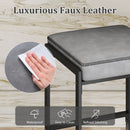 26 inch Bar Stools Set of 2 Counter Height Barstools with Faux Leather Upholstered Seat