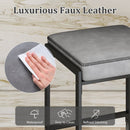 26 inch Bar Stools Set of 2 Counter Height Barstools with Faux Leather Upholstered Seat