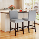 26 inch Counter Height Chairs Set of 2 with Padded Seat and Backrest-Gray