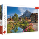 2000 Piece Jigsaw Puzzles, Alps in Summer, Mountain Village Puzzle with River, Adult Puzzles, Trefl 27089
