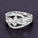 0.72 Carat Genuine White Diamond 14K White Gold Ring (E-F-G Color, VS-SI Clarity)