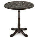 27Inch Round Cast Aluminum Patio Bistro Table with Hollow Top-Copper