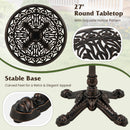 27Inch Round Cast Aluminum Patio Bistro Table with Hollow Top-Copper