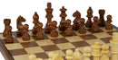 Chess Set - 2.5" Sheesham/Boxwood German Knight on Walnut & Maple Veneer Board