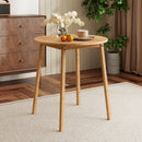 27.5 Inch Round Bamboo Dining Table for 2-4 Person-Natural