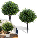 Artificial Cypress Topiary Trees 27.5" with Ground Spikes Set of 2