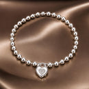 925 Sterling Silver Bracelet with Pavé Setting CZ and Platinum Plating, 17cm for Women
