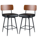27 Inch Padded Counter Barstools Set of 2 with Metal Legs