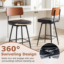 27 Inch Padded Counter Barstools Set of 2 with Metal Legs