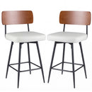 27 Inch Padded Counter Barstools Set of 2 with Metal Legs
