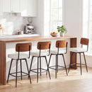 27 Inch Padded Counter Barstools Set of 2 with Metal Legs