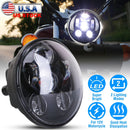 5.75In LED Headlight Motorcycle Projector Headlamp Fit for Harley Dyna Sportster Iron 883 Street Rod Street Bob Softail Deuce Custom Super Wide Glide